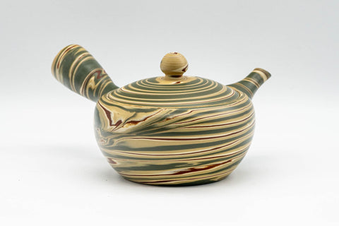 Japanese Kyusu - 陶仙 Hida Tosen - Nerikomi Tokoname-yaki Debeso Teapot - 230ml