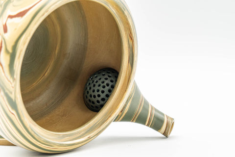 Japanese Kyusu - 陶仙 Hida Tosen - Nerikomi Tokoname-yaki Debeso Teapot - 230ml