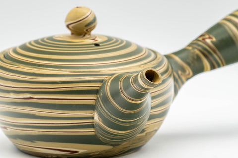 Japanese Kyusu - 陶仙 Hida Tosen - Nerikomi Tokoname-yaki Debeso Teapot - 230ml
