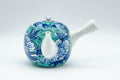 Japanese Tea Set - Blue Green Floral Arita-yaki Debeso Kyusu Teapot with 4 Yunomi Teacups - Tezumi
