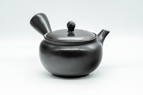 Japanese Kyusu - Black Kurodei Tokoname-yaki Basket Strainer Teapot - 330ml - Tezumi