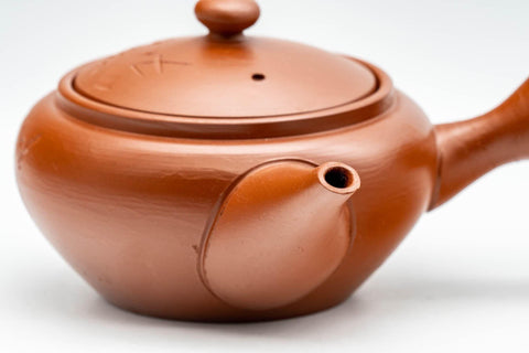 Japanese Kyusu - Engraved Floral Tokoname-yaki Debeso Teapot - 230ml - Tezumi