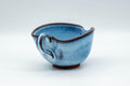 Tezumi — Japanese Yuzamashi - Blue Shino Glazed Ushirode Water Cooler - 150ml — top-down view of the interior