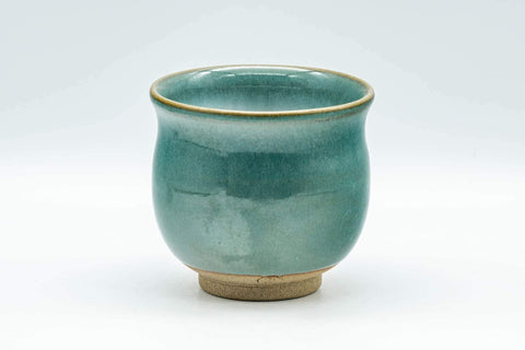 Tezumi — Japanese Teacup - Ceramic Fish Pet Green Glazed Yunomi - 150ml — front view