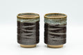 Japanese Teacups - Pair of Brown Drip-Glazed Yunomi - 140ml - Tezumi