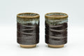 Japanese Teacups - Pair of Brown Drip-Glazed Yunomi - 140ml - Tezumi