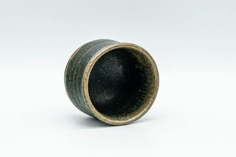 Tezumi — Japanese Teacup - Green Hare's Fur Glazed Guinomi - 50ml — three-quarter view