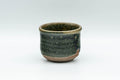 Tezumi — Japanese Teacup - Green Hare's Fur Glazed Guinomi - 50ml — front view from another angle