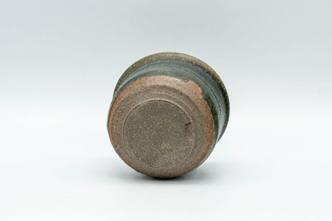 Tezumi — Japanese Teacup - Green Hare's Fur Glazed Guinomi - 50ml — top-down view of the interior