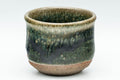 Tezumi — Japanese Teacup - Green Hare's Fur Glazed Guinomi - 50ml — tipped to show the interior
