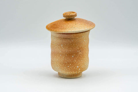 Tezumi — Japanese Teacup - Beige Wabi-Sabi Lidded Yunomi - 120ml — front view
