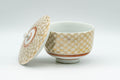 Japanese Teacup - Geometric Gold Kutani-yaki Lidded Yunomi - 100ml - Tezumi
