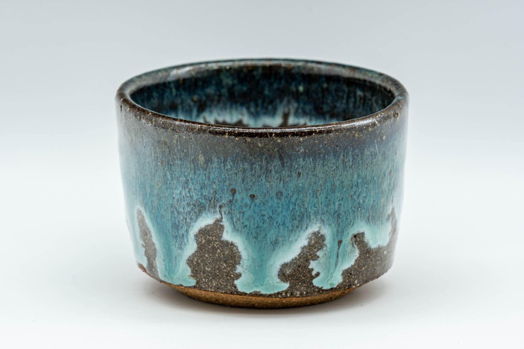 Japanese Teacups - Blue Turquoise Drip-Glazed Agano-yaki Yunomi - 100ml - Tezumi
