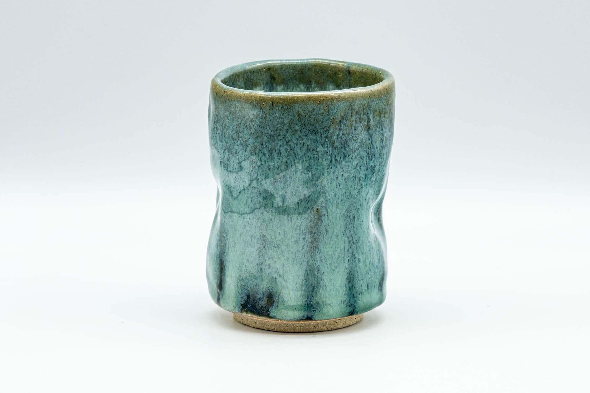 Japanese Teacup - Turquoise Indented Wabi-Sabi Yunomi - 160ml - Tezumi