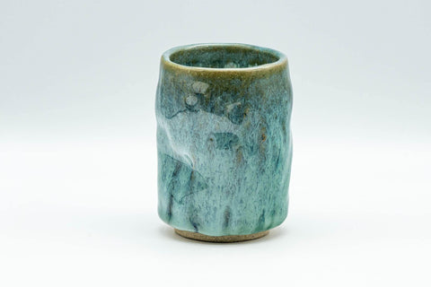 Japanese Teacup - Turquoise Indented Wabi-Sabi Yunomi - 160ml - Tezumi