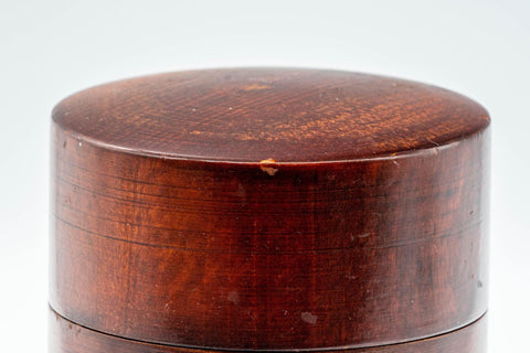 Japanese Chazutsu - Dark Red Wooden Tea Canister - 160ml - Tezumi