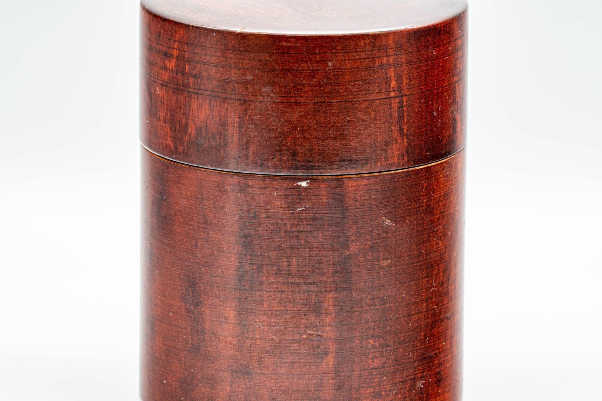 Japanese Chazutsu - Dark Red Wooden Tea Canister - 160ml - Tezumi