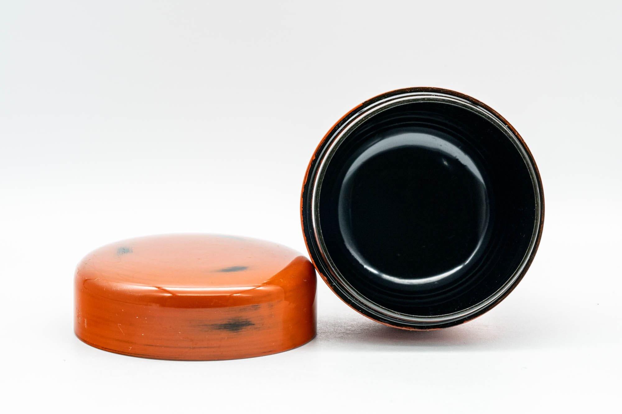 Japanese Natsume - Orange Black Spotted Matcha Tea Caddy - 100ml - Tezumi