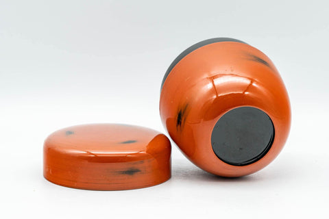 Japanese Natsume - Orange Black Spotted Matcha Tea Caddy - 100ml - Tezumi