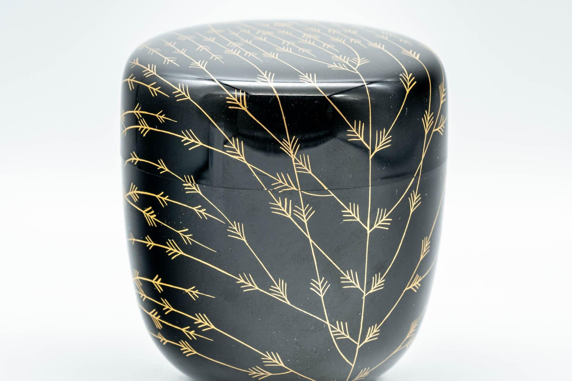 Japanese Natsume - Black Gold Urushi Lacquer Matcha Tea Caddy - 100ml - Tezumi