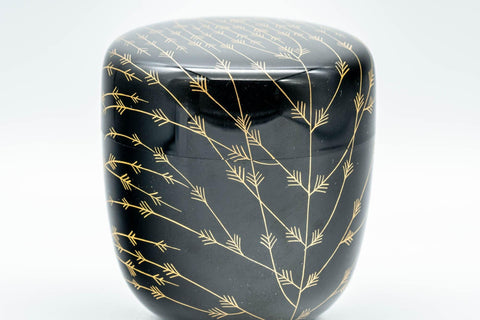 Japanese Natsume - Black Gold Urushi Lacquer Matcha Tea Caddy - 100ml - Tezumi