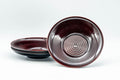 Japanese Chataku - Set of 4 Burgundy Red Plastic Tea Saucers - Tezumi