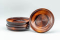 Japanese Chataku - Set of 4 Spiral Wooden Tea Saucers - Tezumi