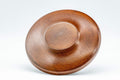 Tezumi — Japanese Chataku - Pair of Floral Wooden Tea Saucers — three-quarter view