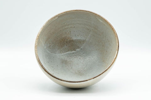 Tezumi — Japanese Matcha Bowl - Specked Grey Glazed Wan-nari Chawan - 350ml — three-quarter view