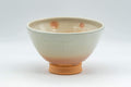 Tezumi — Japanese Matcha Bowl - Floral Calligraphy Gohonte Kyo-yaki Chawan - 300ml — front view from another angle