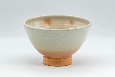 Tezumi — Japanese Matcha Bowl - Floral Calligraphy Gohonte Kyo-yaki Chawan - 300ml — front view from another angle