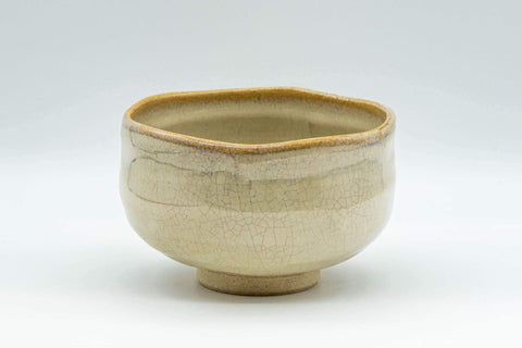 Japanese Matcha Bowl - 赤膚山 Akiyama Kiln Beige Glazed Akahada-yaki Chawan - 250ml - Tezumi