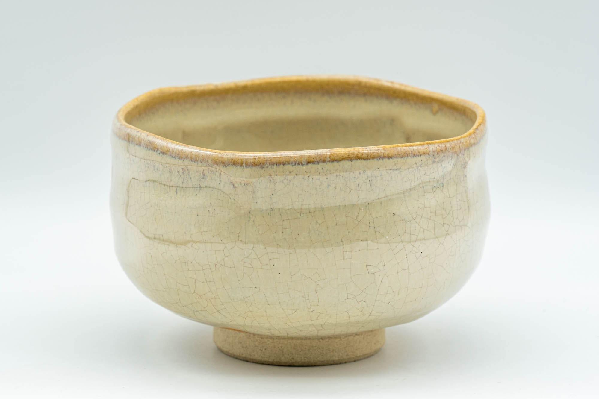 Japanese Matcha Bowl - 赤膚山 Akiyama Kiln Beige Glazed Akahada-yaki Chawan - 250ml - Tezumi