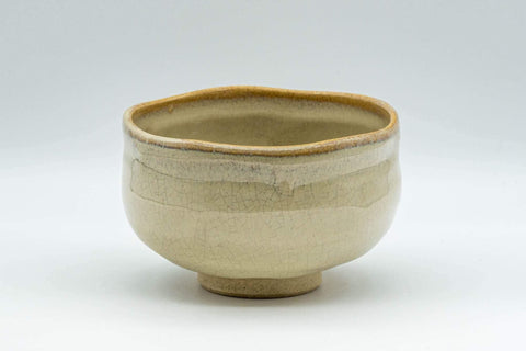 Japanese Matcha Bowl - 赤膚山 Akiyama Kiln Beige Glazed Akahada-yaki Chawan - 250ml - Tezumi