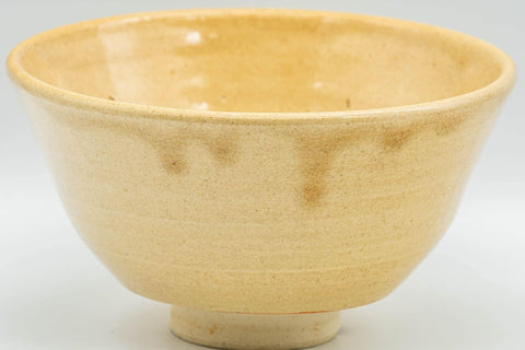 Japanese Matcha Bowl - Beige Drip-Glazed Hagi-yaki Chawan - 300ml - Tezumi
