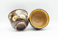 Tezumi — Japanese Teacups - Pair of Brown and Beige Spotted Yunomi - 150ml — top-down view of the interior