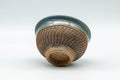Japanese Teacup - Blue Glazed Carved Base Exterior Guinomi - 45ml - Tezumi