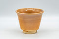 Tezumi — Japanese Teacup - Crazed Beige-Orange Hagi-yaki Yunomi - 150ml — front view from another angle