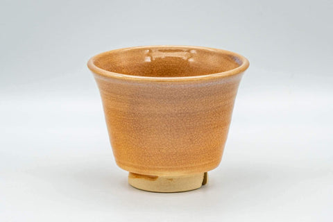 Tezumi — Japanese Teacup - Crazed Beige-Orange Hagi-yaki Yunomi - 150ml — front view from another angle