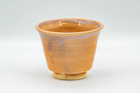 Tezumi — Japanese Teacup - Crazed Beige-Orange Hagi-yaki Yunomi - 150ml — front view