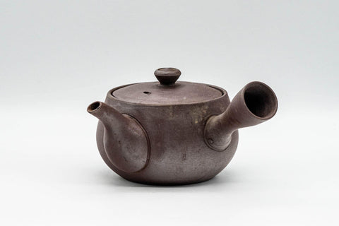 Tezumi — Japanese Kyusu - Engraved Geometric Banko-yaki Debeso Teapot - 200ml — side view showing the spout