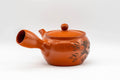 Tezumi — Japanese Kyusu - Floral Engraved Tokoname-yaki Teapot - 350ml — side view with the lid and side handle