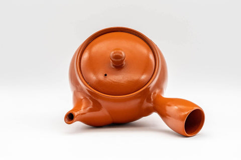 Tezumi — Japanese Kyusu - Floral Engraved Tokoname-yaki Teapot - 350ml — interior view showing the filter