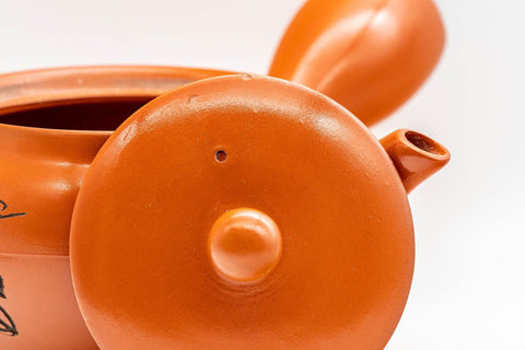 Tezumi — Japanese Kyusu - Floral Engraved Tokoname-yaki Teapot - 350ml — additional view
