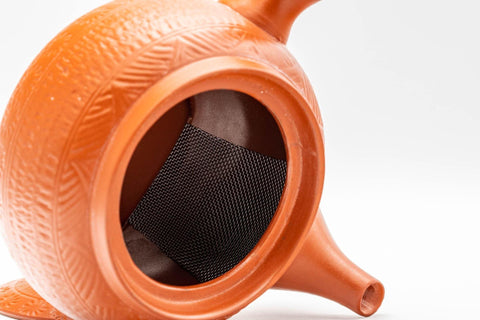 Japanese Kyusu - Floral Geometric Tokoname-yaki Teapot - 350ml - Tezumi