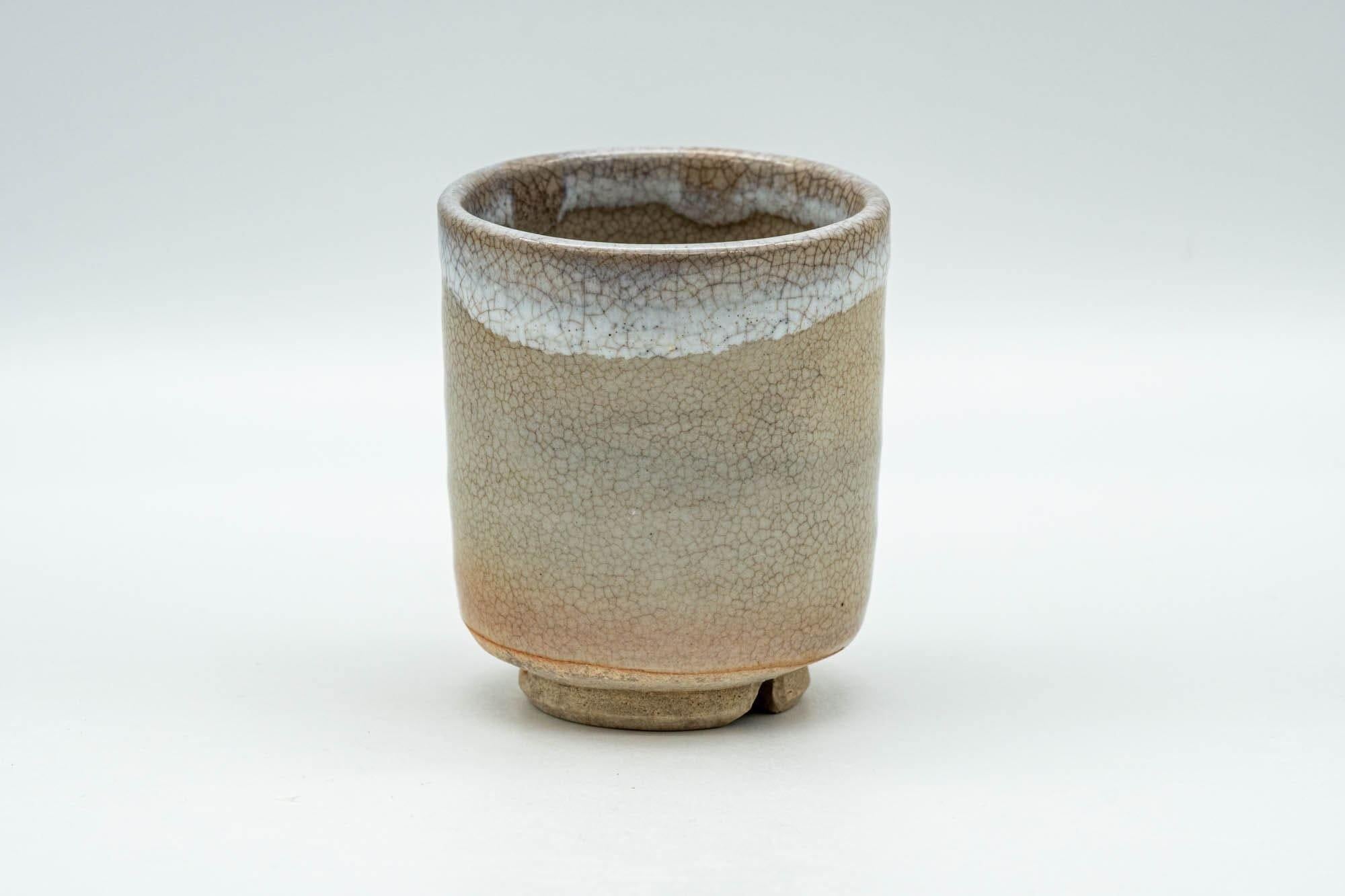 Japanese Teacup - Beige White Weathered Hagi-yaki Yunomi - 90ml - Tezumi