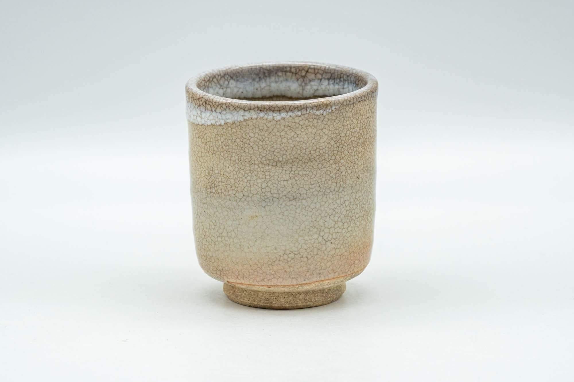 Japanese Teacup - Beige White Weathered Hagi-yaki Yunomi - 90ml - Tezumi