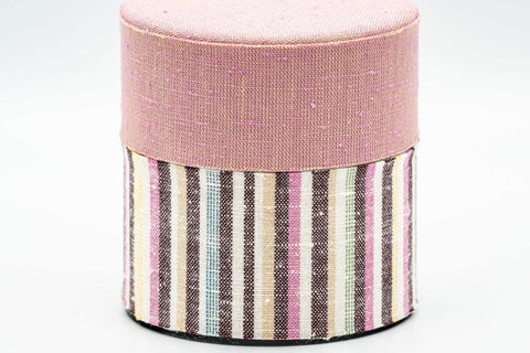 Japanese Chazutsu - Pink Striped Tea Canister - 250ml - Tezumi