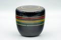 Japanese Natsume - Green, Red, and Yellow Striped Matcha Caddy - 100ml - Tezumi