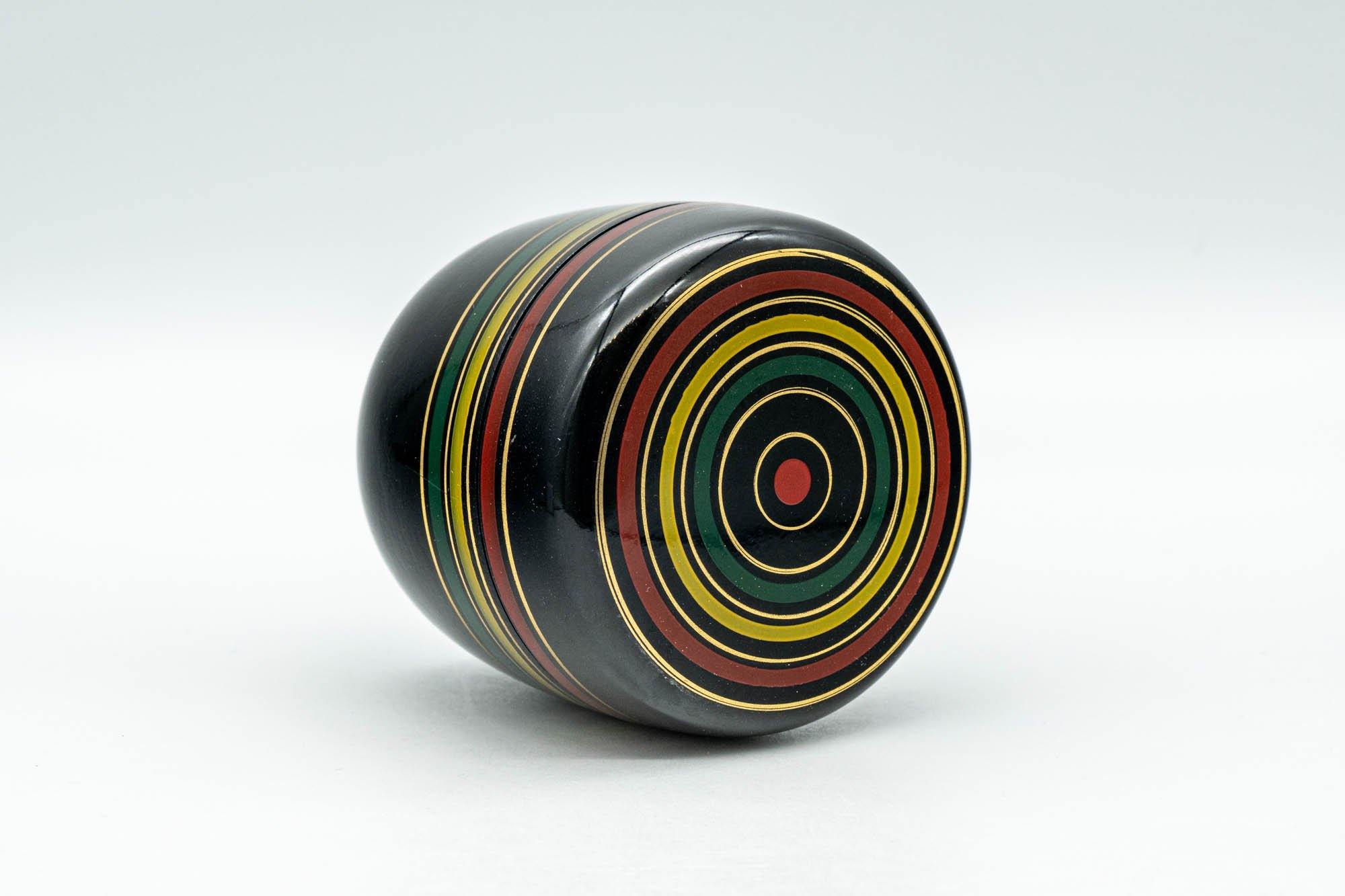 Japanese Natsume - Green, Red, and Yellow Striped Matcha Caddy - 100ml - Tezumi